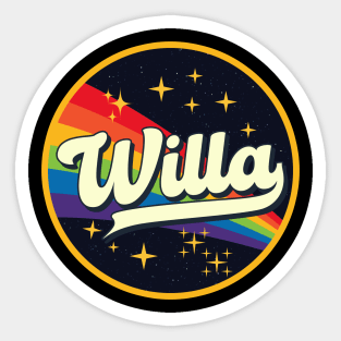 Willa // Rainbow In Space Vintage Style Sticker